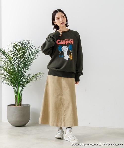 DISCUS（ディスカス）の「【DISCUS×Casper】キャラクタープリントスウェットトレーナー メンズ レディース ユニセックス（スウェット・レディース・ブラック系その他2/ホワイト系その他2/ブラック系その他/ホワイト系その他・LARGE/MEDIUM）」の11枚目の写真