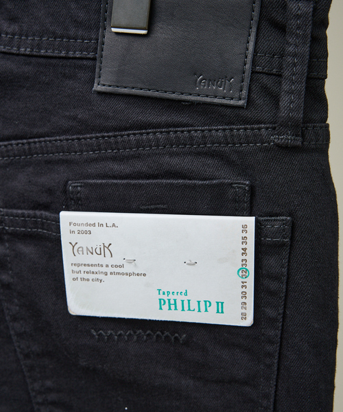 YANUK（ヤヌーク）の「【YANUK/ヤヌーク】PHILIP2 / スリムフィット テーパード デニム（デニムパンツ・メンズ・ブラック・32/29/30/31）」の12枚目の写真