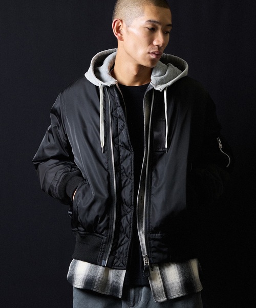 NUMBER (N)INE ブラック MA-1ジャケット MA-1 JACKET / エムエーワン ジャケット | ナンバーナイン