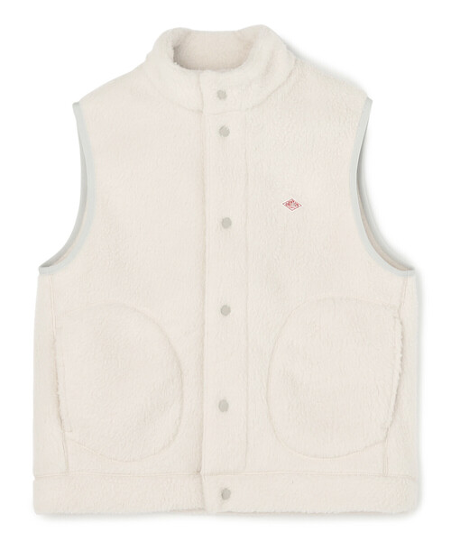 DANTON(ダントン)の「WOMEN'S DOUBLE FACE BOA STAND COLLAR VEST(ベスト・レディース・マスタード/チャコール/ベージュ/ブルー/ブラック/オフホワイト・M/S)」の2枚目の写真