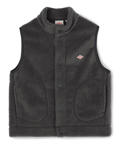 DANTON(ダントン)の「WOMEN'S DOUBLE FACE BOA STAND COLLAR VEST(ベスト・レディース・マスタード/チャコール/ベージュ/ブルー/ブラック/オフホワイト・M/S)」の3枚目の写真