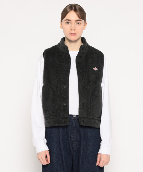 ダントンベスト DANTON｜クルーネック インナーダウン プリント チェック ベスト