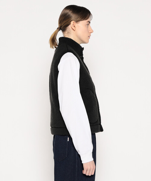 DANTON(ダントン)の「WOMEN'S DOUBLE FACE BOA STAND COLLAR VEST(ベスト・レディース・マスタード/チャコール/ベージュ/ブルー/ブラック/オフホワイト・M/S)」の20枚目の写真
