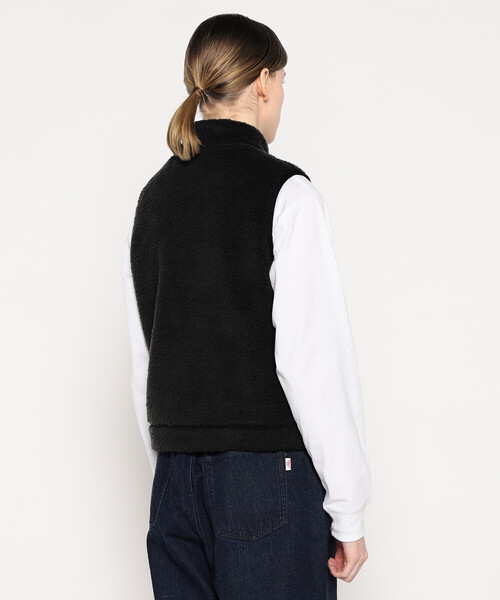 DANTON(ダントン)の「WOMEN'S DOUBLE FACE BOA STAND COLLAR VEST(ベスト・レディース・マスタード/チャコール/ベージュ/ブルー/ブラック/オフホワイト・M/S)」の9枚目の写真