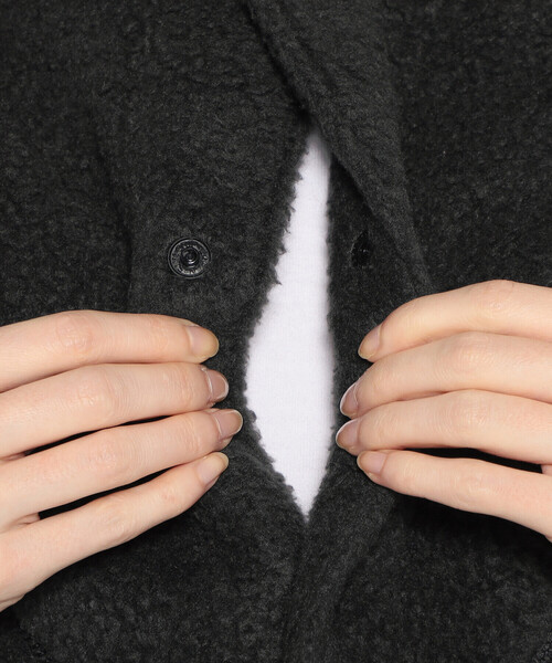 DANTON(ダントン)の「WOMEN'S DOUBLE FACE BOA STAND COLLAR VEST(ベスト・レディース・マスタード/チャコール/ベージュ/ブルー/ブラック/オフホワイト・M/S)」の7枚目の写真