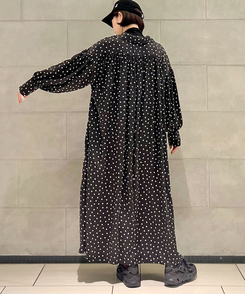 JOURNAL STANDARD LUXE（ジャーナルスタンダード　ラックス）の「ドット プルオーバーワンピース（ワンピース・レディース・ブラック・FREE）」の8枚目の写真