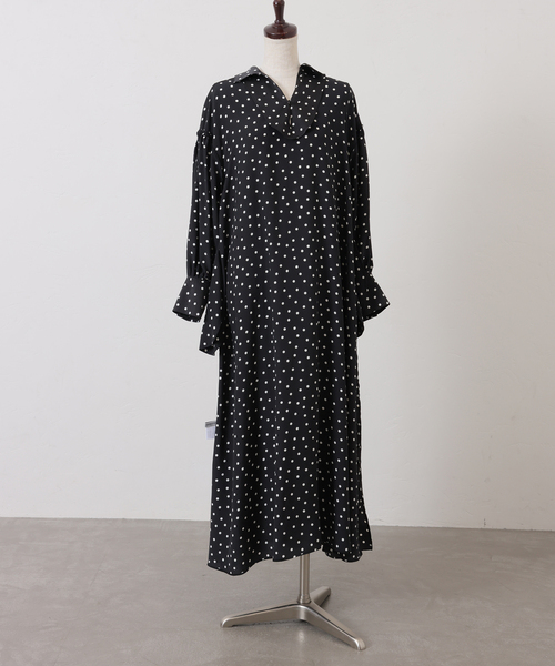 JOURNAL STANDARD LUXE（ジャーナルスタンダード　ラックス）の「ドット プルオーバーワンピース（ワンピース・レディース・ブラック・FREE）」の4枚目の写真