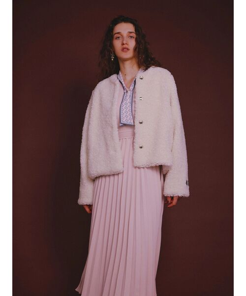 セール】ボアノーカラーブルゾン（ノーカラージャケット）｜TONAL