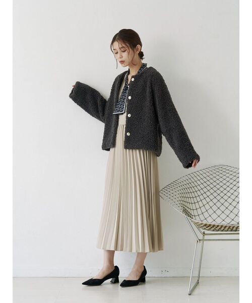 TONAL】トーナル ノーカラージャケット セットアップ 3点セット オフ白