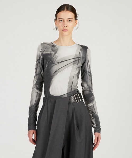 PRANK PROJECT（プランクプロジェクト）の「グラフィッククルートップ / Graphic Crew Top（Tシャツ/カットソー・レディース・グリーン/グレー・FREE）」の2枚目の写真