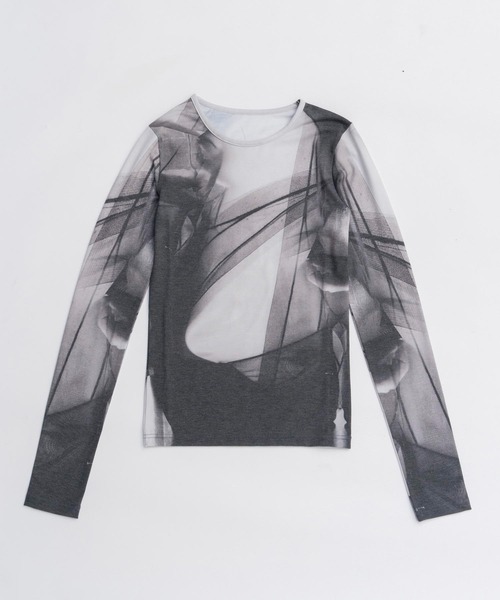 PRANK PROJECT（プランクプロジェクト）の「グラフィッククルートップ / Graphic Crew Top（Tシャツ/カットソー・レディース・グリーン/グレー・FREE）」の14枚目の写真