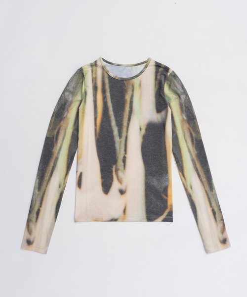 PRANK PROJECT（プランクプロジェクト）の「グラフィッククルートップ / Graphic Crew Top（Tシャツ/カットソー・レディース・グリーン/グレー・FREE）」の9枚目の写真