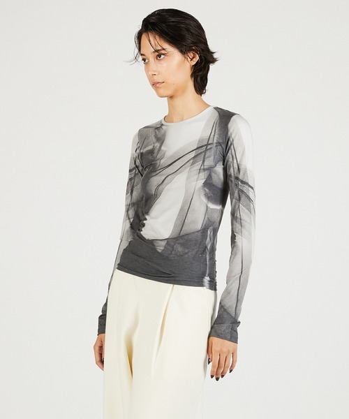 PRANK PROJECT（プランクプロジェクト）の「グラフィッククルートップ / Graphic Crew Top（Tシャツ/カットソー・レディース・グリーン/グレー・FREE）」の5枚目の写真