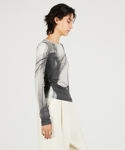 PRANK PROJECT（プランクプロジェクト）の「グラフィッククルートップ / Graphic Crew Top（Tシャツ/カットソー・レディース・グリーン/グレー・FREE）」の7枚目の写真