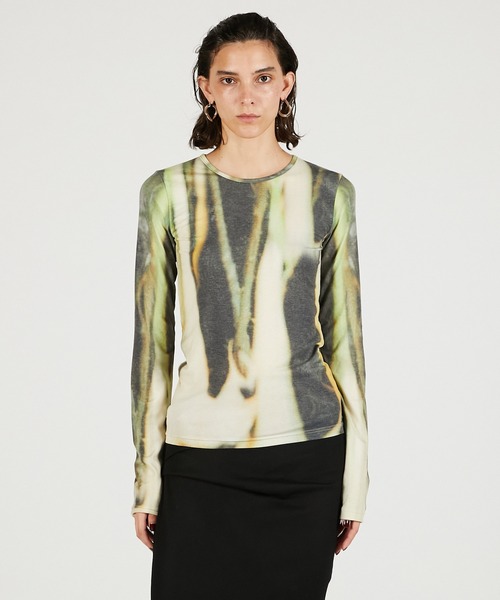 PRANK PROJECT（プランクプロジェクト）の「グラフィッククルートップ / Graphic Crew Top（Tシャツ/カットソー・レディース・グリーン/グレー・FREE）」の17枚目の写真