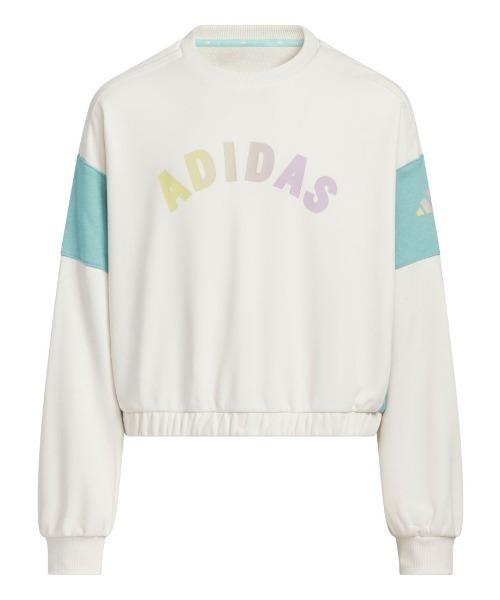 adidas(アディダス)の「アディダス adidas スウェット ルーズフィット クルーネック プルオーバー(スウェット・キッズ・ピンク/ホワイト/ブラック・110cm/120cm/130cm/140cm/150cm/160cm)」の1枚目の写真