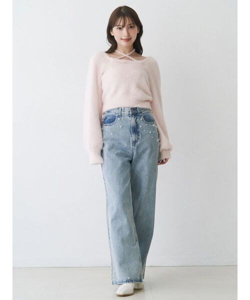 MERCURYDUO（マーキュリーデュオ）の「ミニシャギーチョーカーニット（ニット/セーター・レディース・ベビーピンク/ブラウン/アイボリー/グレー・FREE）」の15枚目の写真