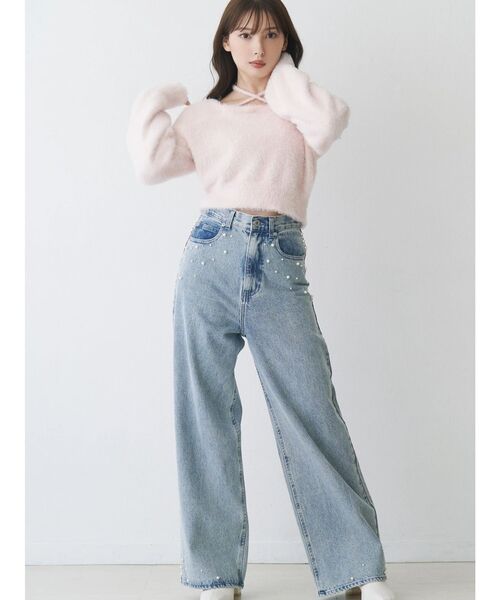 MERCURYDUO（マーキュリーデュオ）の「ミニシャギーチョーカーニット（ニット/セーター・レディース・ベビーピンク/ブラウン/アイボリー/グレー・FREE）」の16枚目の写真