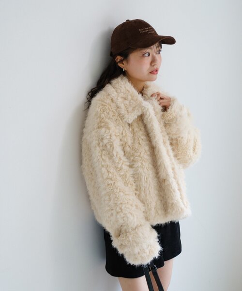 即日発送 新品未使用 Kastane カールミドルファーコート アイボリー カールミドルファーコート（その他アウター）｜Kastane（カスタネ）の