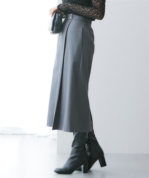 7days Life Styling(セブンデイズライフスタイリング)の「落ち感ドレープ素材ウエスト金ボタンラップ風タイトスカート(タテヨコストレッチ・しわになりにくい・速乾・UVカット)<大きいサイズ有>(スカート・レディース・グレー/ブラック・M/L/LL/3L)」の17枚目の写真