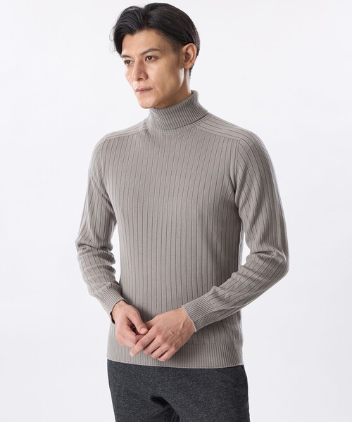 EPOCA UOMO(エポカウォモ)の「ホールガーメントタートルネックニット(ニット/セーター・メンズ・オフホワイト/グレー/ダークネイビー/パープル系その他6/グレー系その他2・46/48)」の2枚目の写真