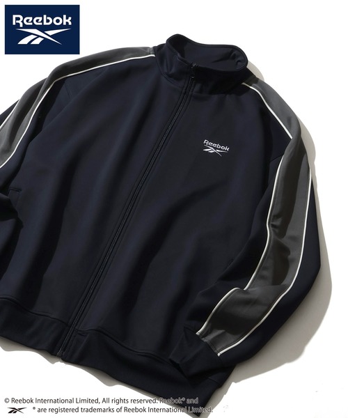 Reebok（リーボック）の「【Reebok/リーボック】袖ライン デザイン トラック ジャケット（ジャージ・メンズ・ブラック/チャコールグレー/ネイビー・M/L/LL）」の3枚目の写真