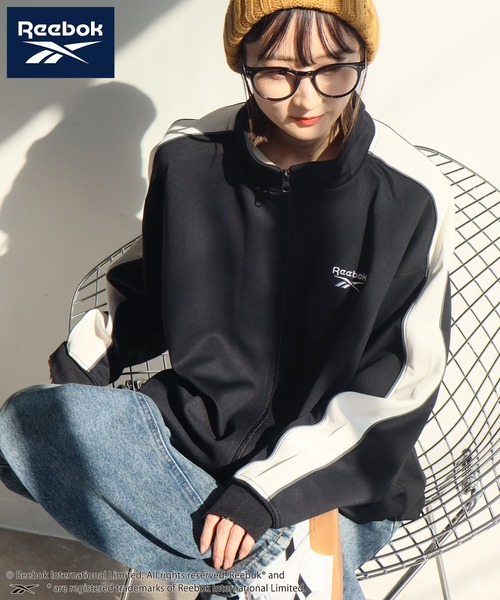 Reebok（リーボック）の「【Reebok/リーボック】袖ライン デザイン トラック ジャケット（ジャージ・メンズ・ブラック/チャコールグレー/ネイビー・M/L/LL）」の2枚目の写真