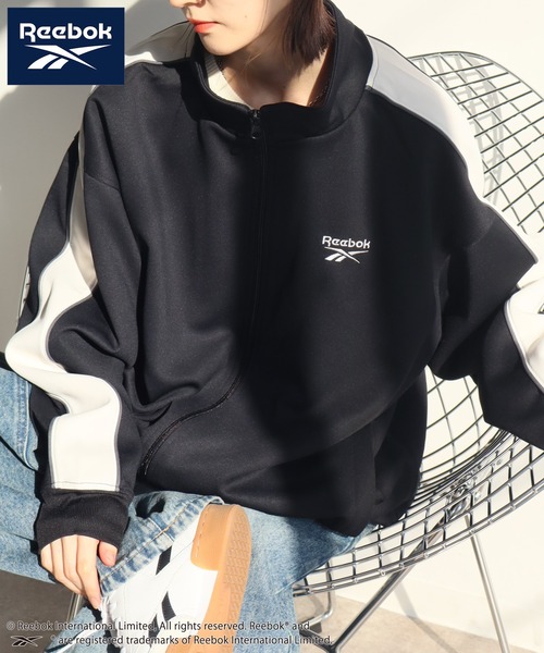 Reebok（リーボック）の「【Reebok/リーボック】袖ライン デザイン トラック ジャケット（ジャージ・メンズ・ブラック/チャコールグレー/ネイビー・M/L/LL）」の5枚目の写真