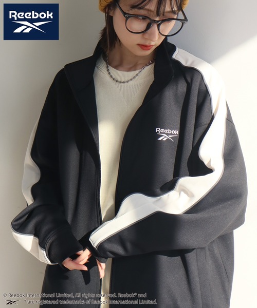 Reebok（リーボック）の「【Reebok/リーボック】袖ライン デザイン トラック ジャケット（ジャージ・メンズ・ブラック/チャコールグレー/ネイビー・M/L/LL）」の7枚目の写真