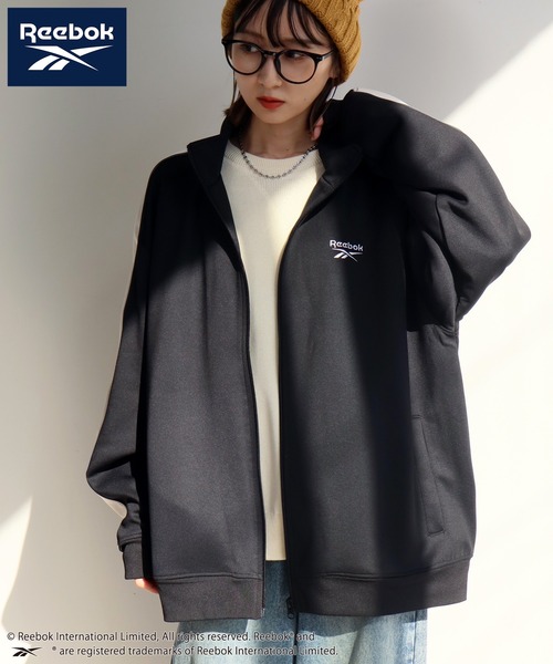 Reebok（リーボック）の「【Reebok/リーボック】袖ライン デザイン トラック ジャケット（ジャージ・メンズ・ブラック/チャコールグレー/ネイビー・M/L/LL）」の8枚目の写真