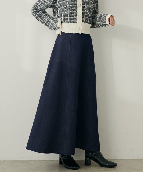 natural couture（ナチュラルクチュール）の「ワイド切り替えヘムフレアスカート（スカート・レディース・ネイビー/ブラウン/グレー・FREE）」の11枚目の写真