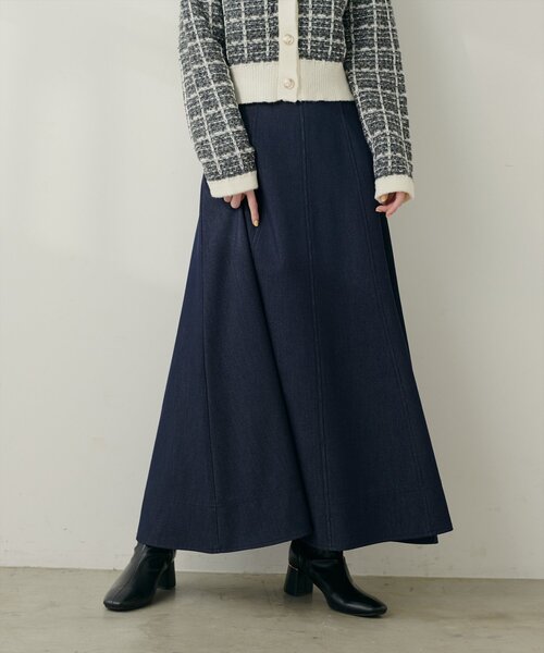 natural couture（ナチュラルクチュール）の「ワイド切り替えヘムフレアスカート（スカート・レディース・ネイビー/ブラウン/グレー・FREE）」の12枚目の写真