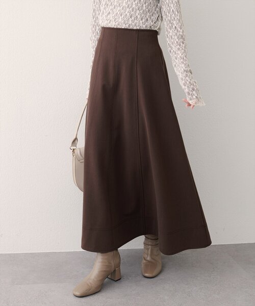 natural couture（ナチュラルクチュール）の「ワイド切り替えヘムフレアスカート（スカート・レディース・ネイビー/ブラウン/グレー・FREE）」の18枚目の写真