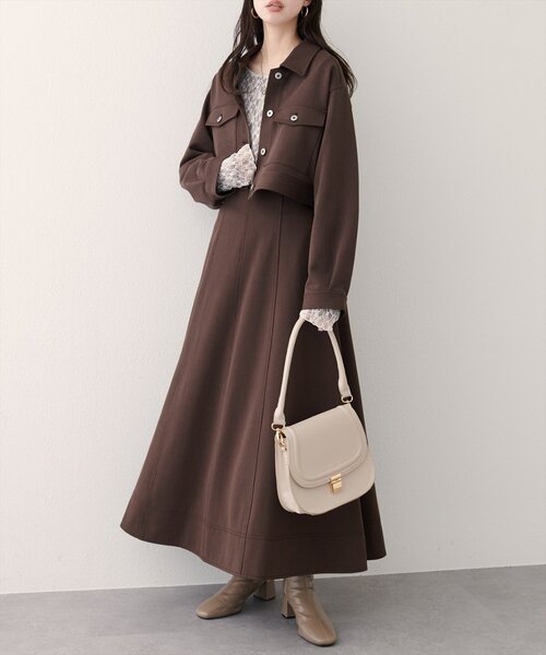 natural couture（ナチュラルクチュール）の「ワイド切り替えヘムフレアスカート（スカート・レディース・ネイビー/ブラウン/グレー・FREE）」の19枚目の写真