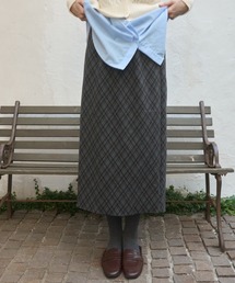 Birthday room | ウールロングチェックスカート/wool long check skirt(スカート)