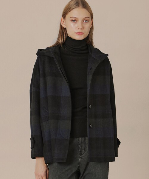 MACKINTOSH LONDON(マッキントッシュ ロンドン)の「【Precious12月号】【ROSLEY/ロズリー】ぺコラムビーバーフーデッドコート(ピーコート・レディース・ネイビー/グレー系その他2・38)」の1枚目の写真