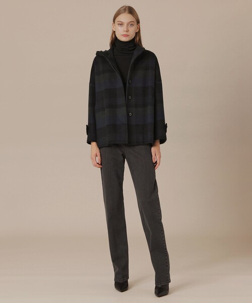 MACKINTOSH LONDON(マッキントッシュ ロンドン)の「【Precious12月号】【ROSLEY/ロズリー】ぺコラムビーバーフーデッドコート(ピーコート・レディース・ネイビー/グレー系その他2・38)」の9枚目の写真