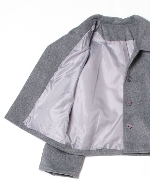 FREE STYLISTS(フリー スタイリスト)の「YUGA_YGMC wool short coat(ステンカラーコート・レディース・ライトグレー/オフホワイト/ブラック/ダークグレー・FREE)」の6枚目の写真