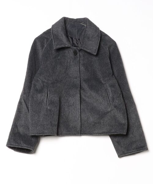 FREE STYLISTS(フリー スタイリスト)の「YUGA_YGMC wool short coat(ステンカラーコート・レディース・ライトグレー/オフホワイト/ブラック/ダークグレー・FREE)」の17枚目の写真