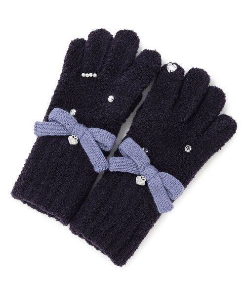 リボン マシュマロニット 手袋（手袋）｜mezzo piano（メゾピアノ）の