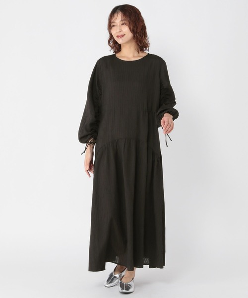 studio CLIP（スタディオクリップ）の「ドロストデザインワンピース（ワンピース・レディース・ブラウン/ブラック・FREE）」の3枚目の写真