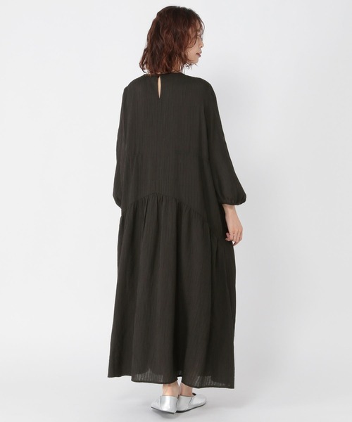 studio CLIP（スタディオクリップ）の「ドロストデザインワンピース（ワンピース・レディース・ブラウン/ブラック・FREE）」の5枚目の写真