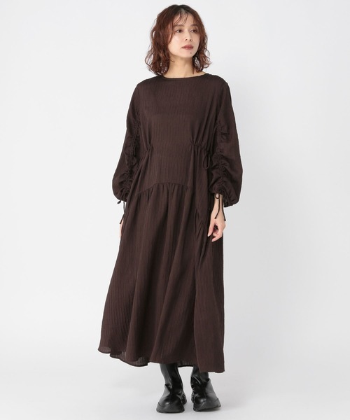 studio CLIP（スタディオクリップ）の「ドロストデザインワンピース（ワンピース・レディース・ブラウン/ブラック・FREE）」の7枚目の写真