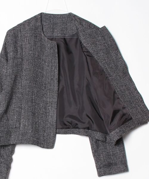 HARUYAMA(ハルヤマ)の「【WEB限定】ツイードノーカラージャケット FURRY(ブルゾン・レディース・ブラック・F)」の15枚目の写真