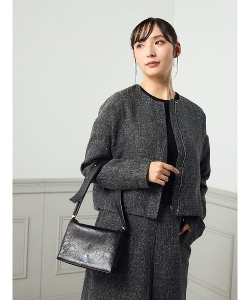 HARUYAMA(ハルヤマ)の「【WEB限定】ツイードノーカラージャケット FURRY(ブルゾン・レディース・ブラック・F)」の12枚目の写真