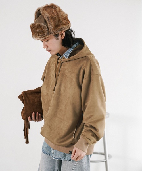 BAYFLOW（ベイフロー）の「スウェードライクポンチパーカー（Tシャツ/カットソー・メンズ・ブラック/ベージュ/グリーン・MEDIUM/LARGE）」の8枚目の写真