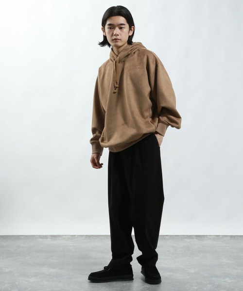 BAYFLOW（ベイフロー）の「スウェードライクポンチパーカー（Tシャツ/カットソー・メンズ・ブラック/ベージュ/グリーン・MEDIUM/LARGE）」の9枚目の写真