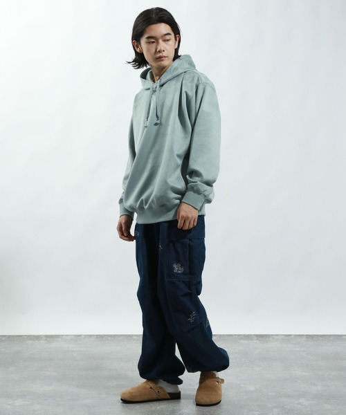 BAYFLOW（ベイフロー）の「スウェードライクポンチパーカー（Tシャツ/カットソー・メンズ・ブラック/ベージュ/グリーン・MEDIUM/LARGE）」の15枚目の写真