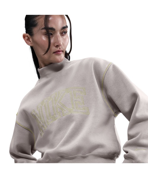 NIKE（ナイキ）の「NIKE/ナイキ W NSW PHNX FLC MOCK NECK（スウェット・レディース・ブラック/グレー/チャコールグレー・S/M/L/XL）」の2枚目の写真