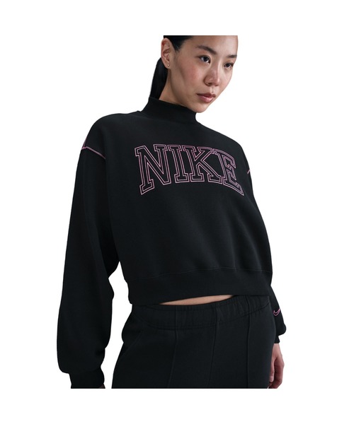 NIKE（ナイキ）の「NIKE/ナイキ W NSW PHNX FLC MOCK NECK（スウェット・レディース・ブラック/グレー/チャコールグレー・S/M/L/XL）」の3枚目の写真